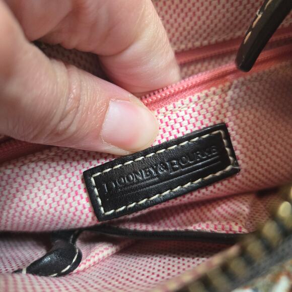 Dooney and Bourke Signature Logo Monogram Small Shoulder Purse Canvas Leather - Picture 9 of 16